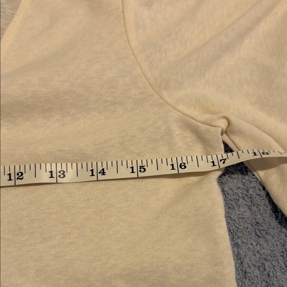 LOFT Cream V-Neck Blouse with Button Front - Picture 6 of 8